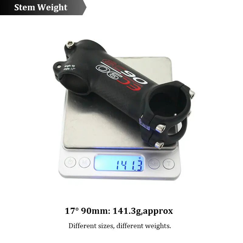 Aluminum Alloy+Carbon Fiber Bicycle Stem 60-120mm 6/17 Degree 1-1/8'' Bike Handl