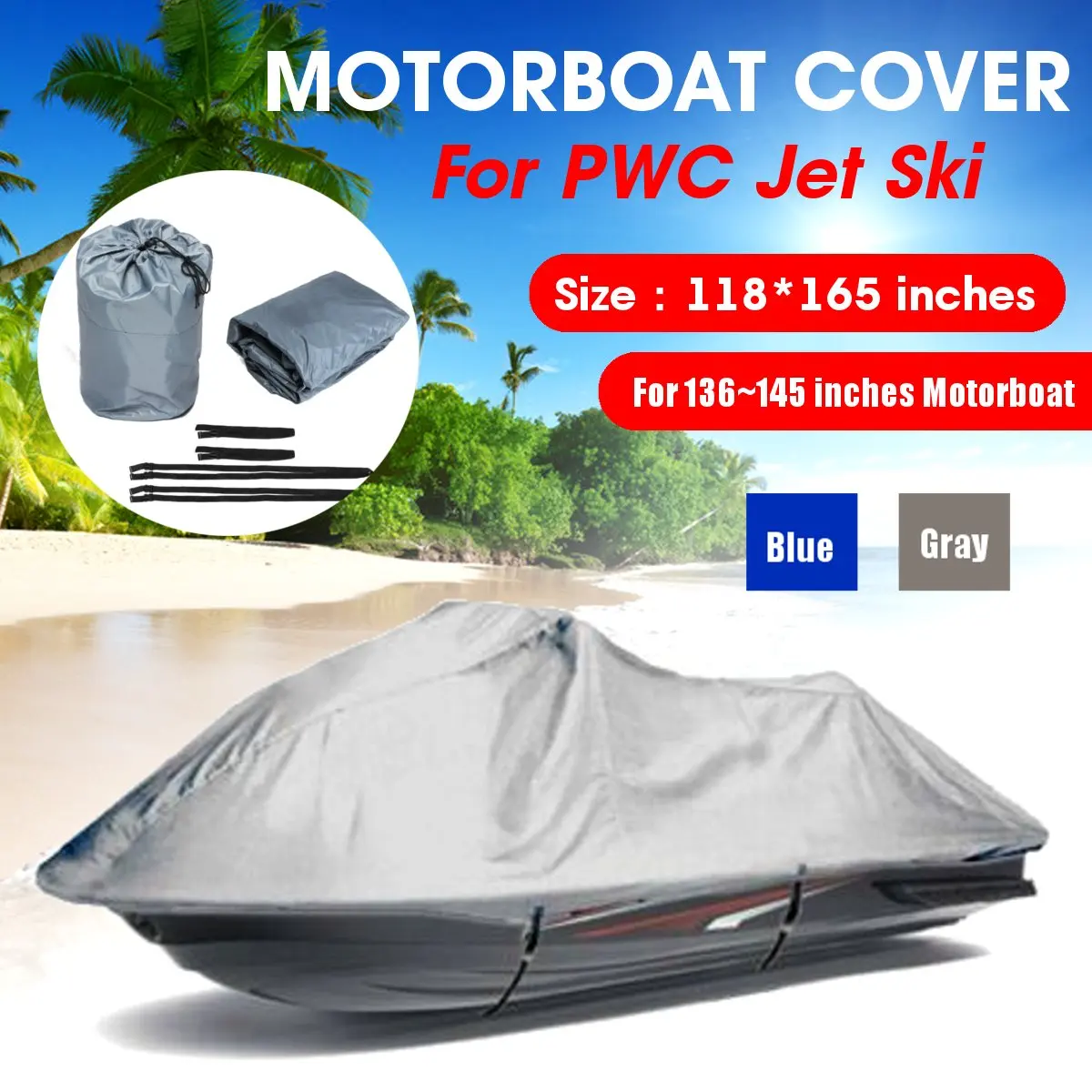 Impermeabile 4.2X3M 210D Oxford Cloth Trailerable Boat Cover Jet Ski Fuoribordo Motor Hood Cover Protezione Motore