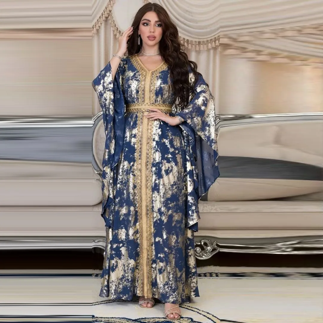 

Morrocan Kaftan Evening Dress Elegant Long Muslim Dresses Dubai Abaya Dress Fashion A-Line Party Dress Prom Dresses Embroidery