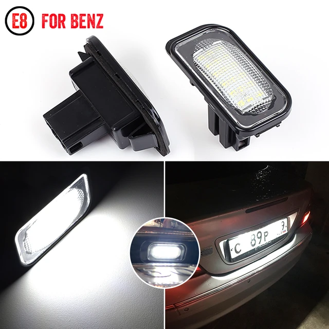 2Pcs SMD White Error Free LED License Plate Lights Lamps For Mercedes W203 4D Sedan CLK A209 W209 C209 Car Accessories - AliExpress