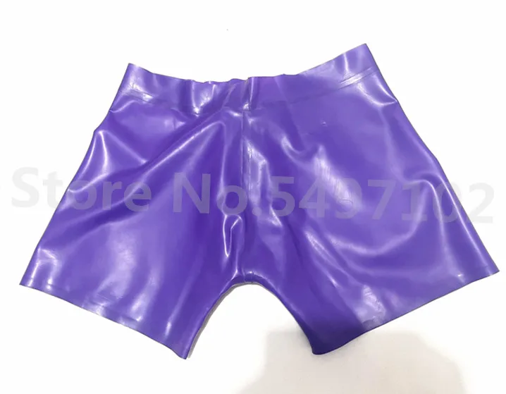 Latex Rubber Gummi Pure Black Latex Boxer Shorts Front Zipper Underwear Rubber Gummi Shorts Panties ( no back zip) male underwear