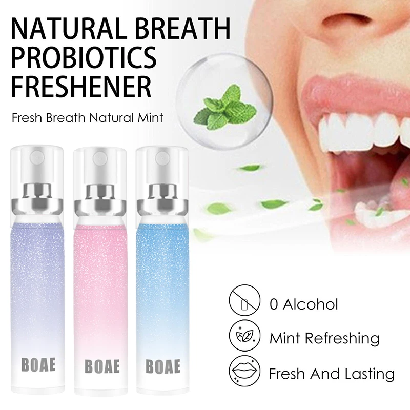 

Oral Spray Mouth Freshener Oral Odor Treatment Oral Remove Bad Breath Fruit Mint Peach Grape Flavor Persistent Hygienic Care