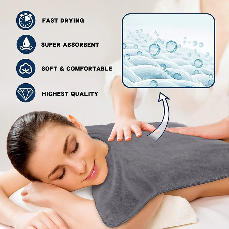 U-Shaped Ultra-Fine Fiber Beauty Towel Soft Absorbent Quick-Dry for Salon & Spa