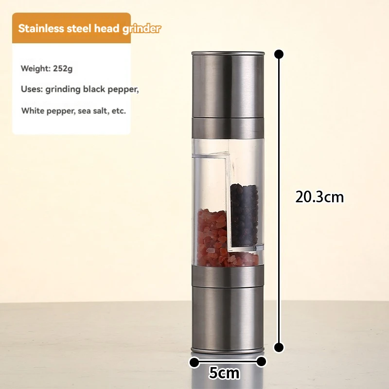 Salt and Pepper Grinder 2 in 1 Manual Stainless Steel