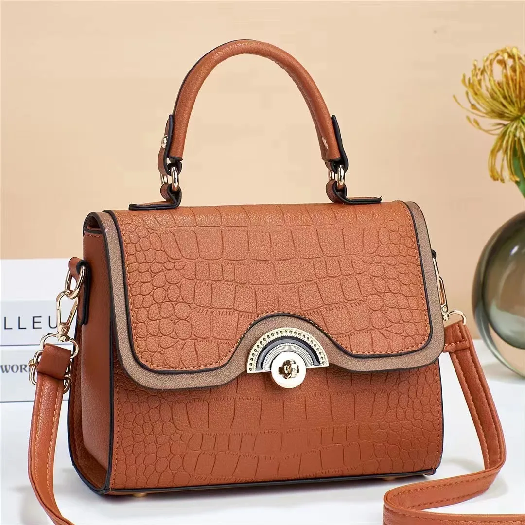 High Quality Ladies leather shoulder bag Women free shipping Crocodile  Handbag V Letters Designer Large Capacity Shoulder Bags