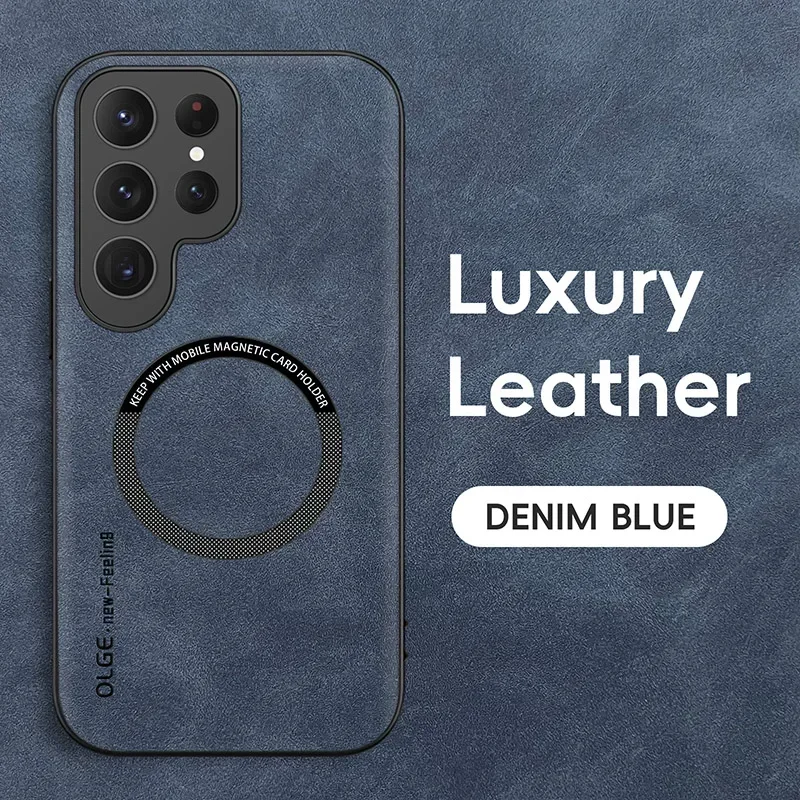 OLGE Sheepskin Vintage Magnetic Leather Phone Case with Magsafe Compatibility