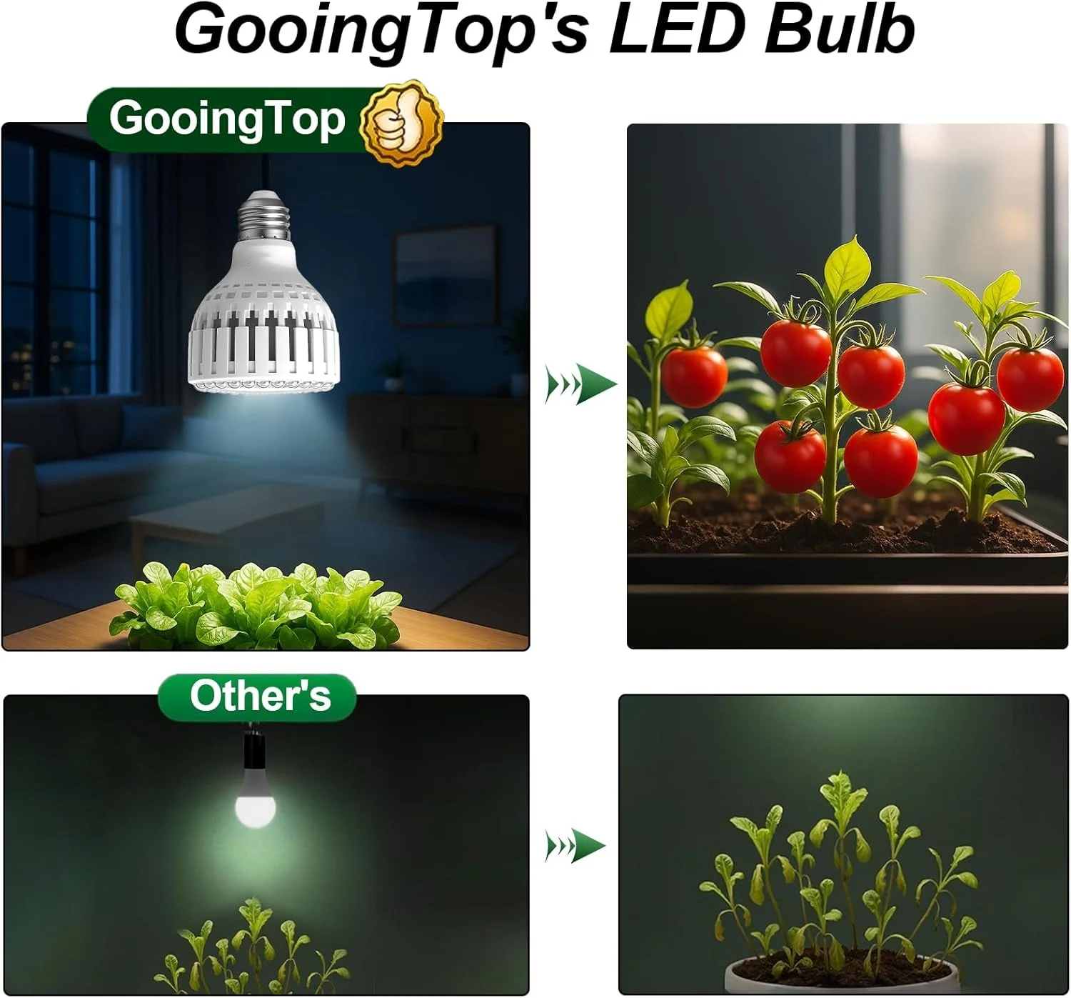 Full Spectrum Indoor LED Grow Light Bulb - 12W Plant Growth Lighting