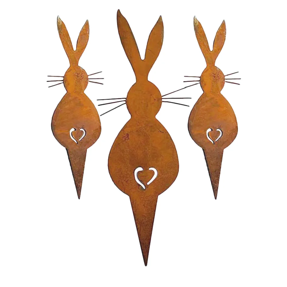 

Garden Bunny Sign Stake Lawn Animal Stake Sculpture Decorative Garden Stake