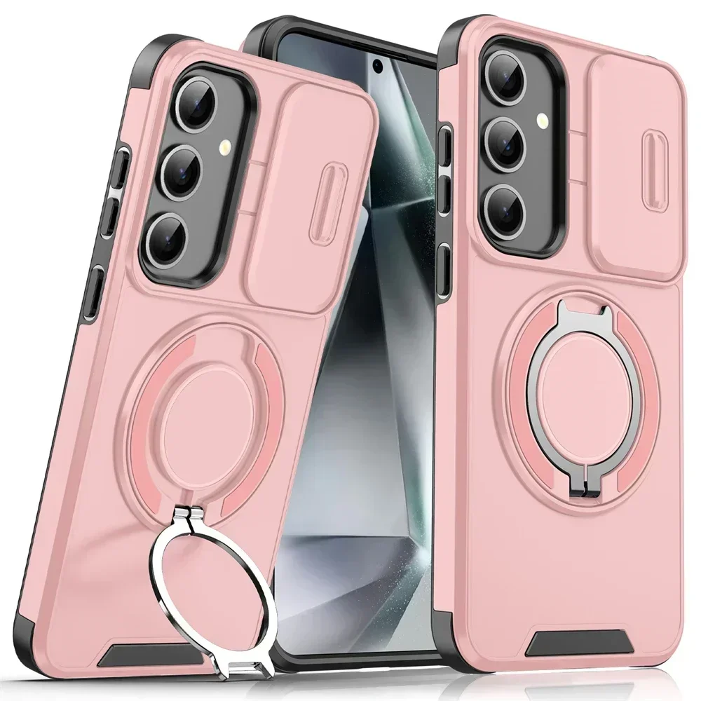 Enhanced Magnetic Bracket Case with Slide Camera Protection and Shockproof Cover
