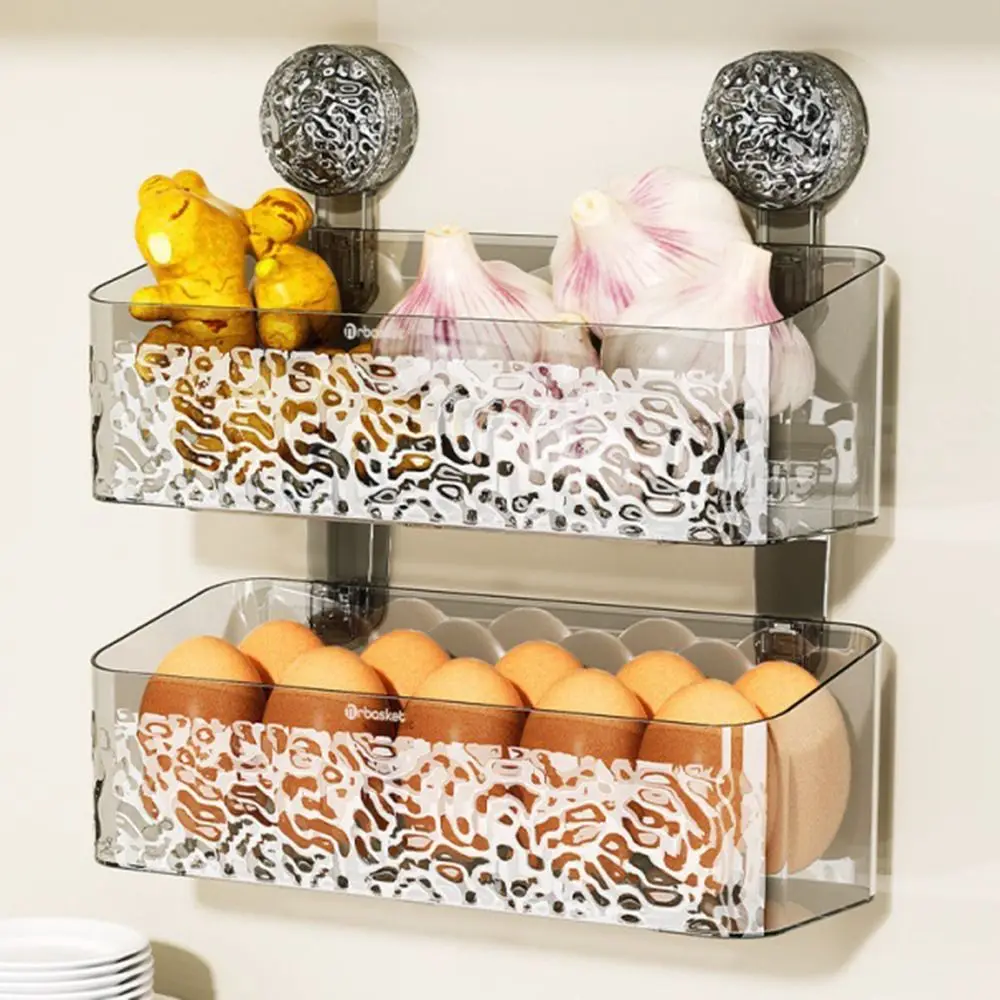 Light Luxury Style Glacier Pattern Suction Cup Shelf Bathroom Shower Punch-Free Wall Mounted Storage Rack Draining Basket Holder 5