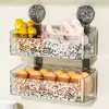 Light Luxury Style Glacier Pattern Suction Cup Shelf Bathroom Shower Punch-Free Wall Mounted Storage Rack Draining Basket Holder 5