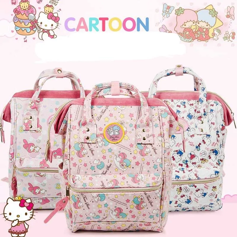 Hello Kitty Backpacks Cartoon Kawaii High Capacity Waterproof Leisure Bag