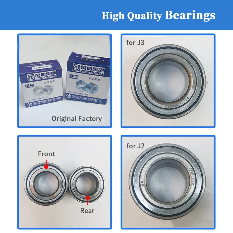 Car Bearing Auto Wheel Hub Bearing for JAC J2 J3 J4 J5 SEi2 SEi3 2901530U8050 2901520U8010 High Quality Front Wheel