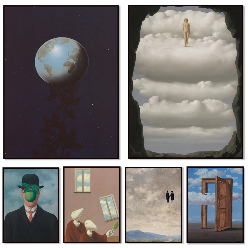 Rene Magritte Art Exhibition Poster Print, Vintage Art, Abstract