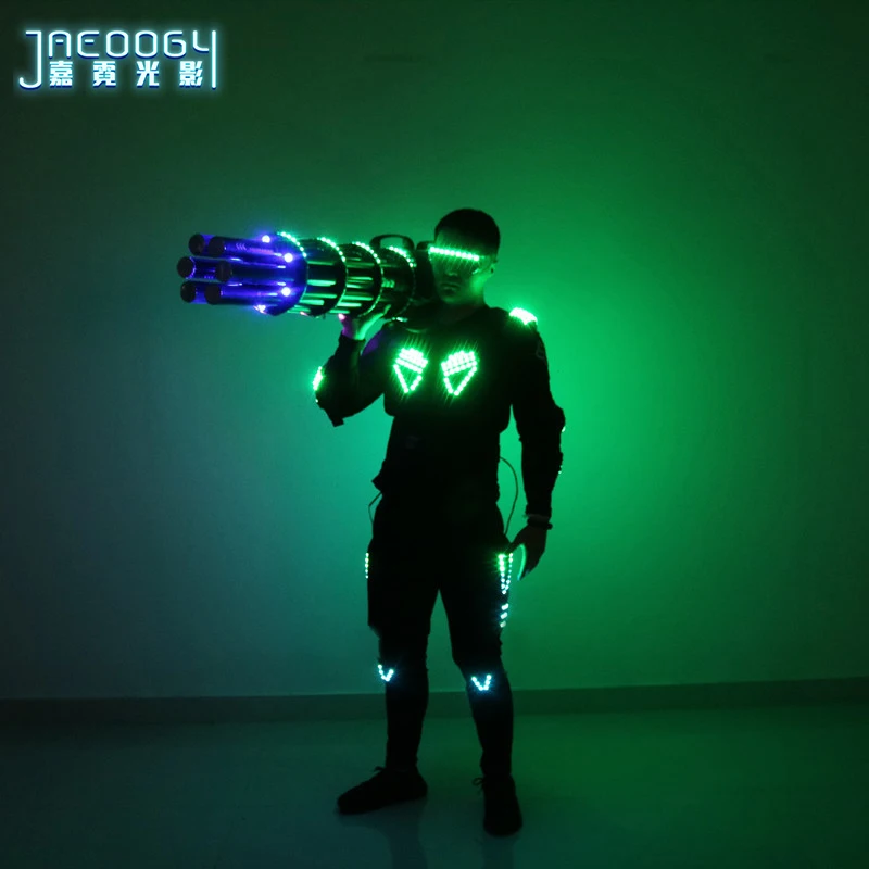 LED Luminous Armor Light Up Jacket, Glowing Costumes, Dancing Performance Clothes, DJ Stage Wear