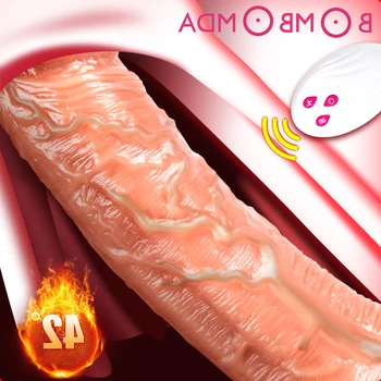 Heating Realistic Thrusting Dildo Vibrator for Woman Soft huge Big Dick Penis G Spot Vagina anus Masturbator Sex Toys for adult 1