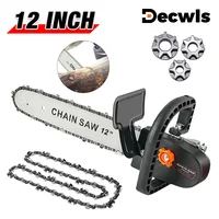 12 Inch Electric Chain Saw Adapter Home DIY Power Tool Kit for 100-180mm Angle Grinder, M10-M14-M16 Adjustable Chain Saw Adapter 1