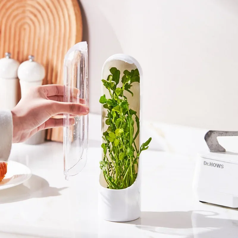 Refrigerator Herb Crisper Saver Pod Container Vegetable Preserving Bottle Keep Herb/Cilantro/Mint/Parsley/Asparagus Fresh Home 3