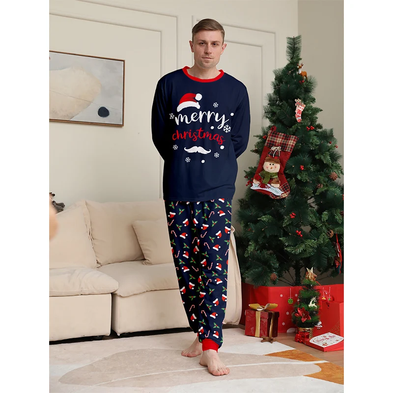 thumbnail image 4 of Conjunto de pijamas navideños a juego para toda la familia 2025, pijamas navideños de 2 piezas para adultos, madres, padres e hijos, ropa de dormir para bebés, ropa para perros, 4 of 5