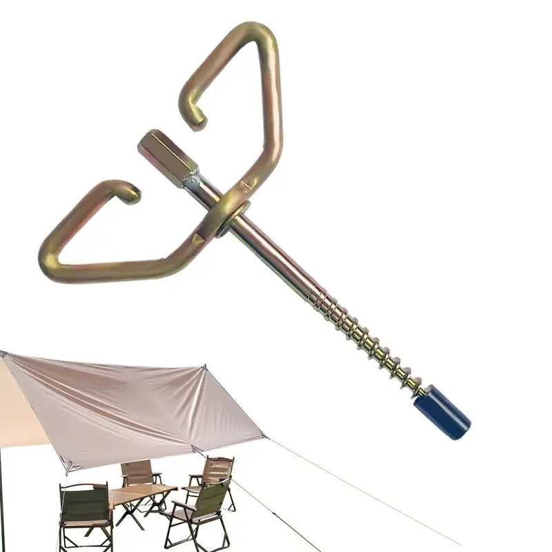 

Ice Shanty Anchors Metal Camping Stakes With Rubber Protective Cover Universal Fishing Kit Spiral Tent Spikes For Camping
