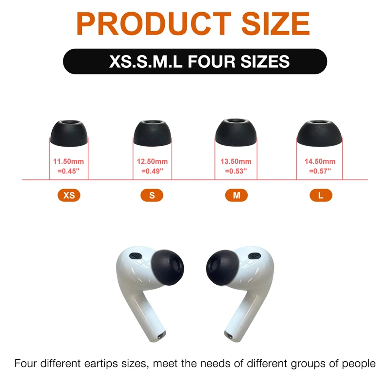 AirPods Pro 3 (3rd Gen 2025), Ear tips Buds Foam Plugs XS/S/M/L Size