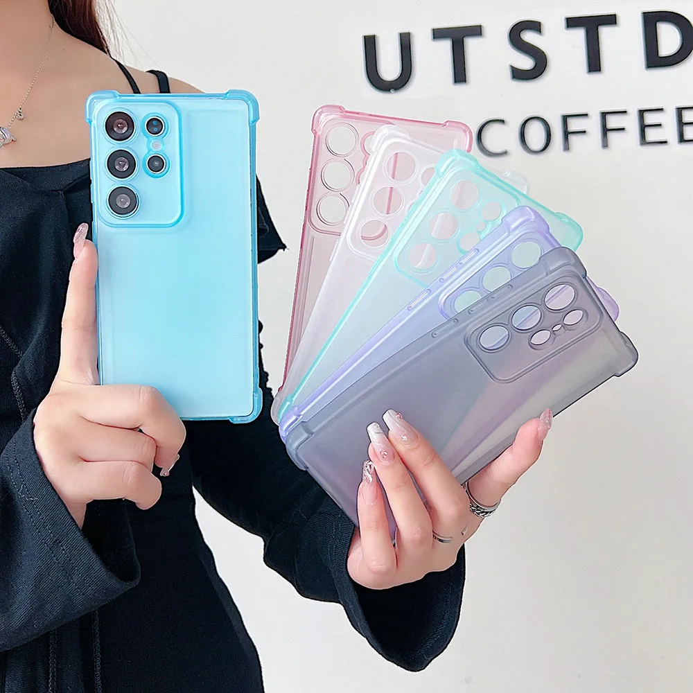 Candy Color Transparent Liquid Silicone Shockproof Matte Slim Phone Case
