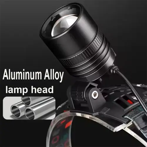 USB Rechargeable Aluminum Alloy Headlamp Super Bright Front Head Lamp 3 Lighting Modes Zoomable Head Lights Forehead Light - Image 5