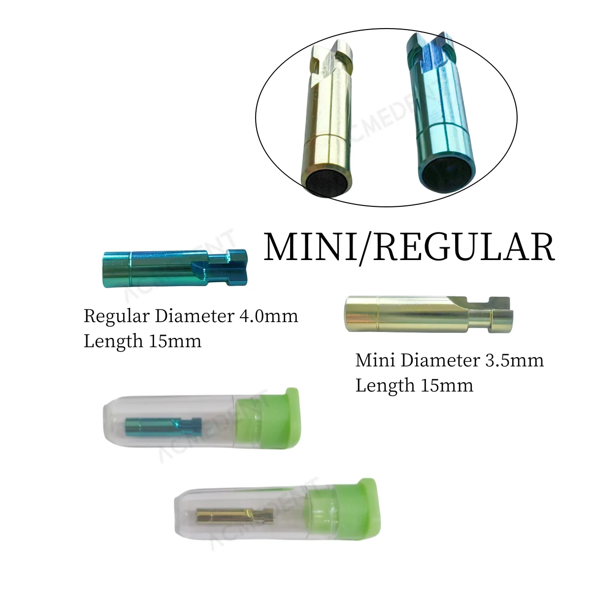 

∅3.5 ∅4.0 Dental U-Line Analog Mini L15 Transfer Replace Impression Fits Osstem Regular Golden/Green