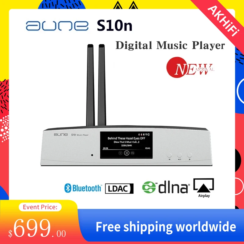 

AUNE S10n Digital Audio Player Streaming Network Music DSD WIFI Bluetooth HiFi DAC Decoder Supports Clock Input DLNA Airplay s10