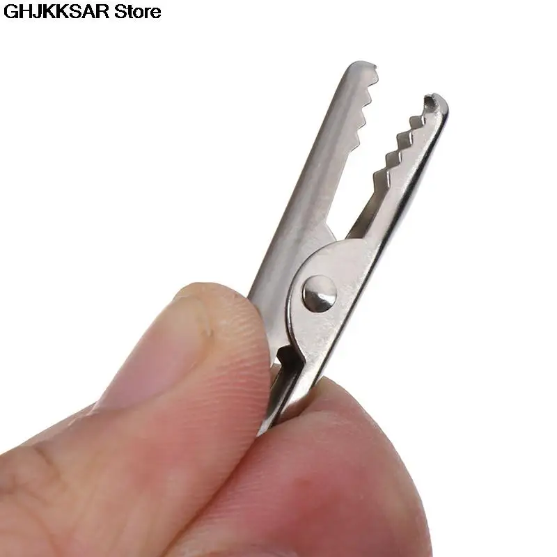 10pcs Non-insulated Alligator Clips Metal Electric Test Crocodile Clip Clamps Alligator Clip Wire Rope In Clips NEW alligator clips alligator clip adapter