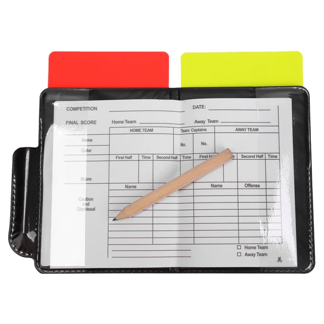 1PC 2PCS 3PCS Football Red And Yellow Card Set Referee Tool With Leather Wallet And Pencil Recording Paper Warning and  Cards 3