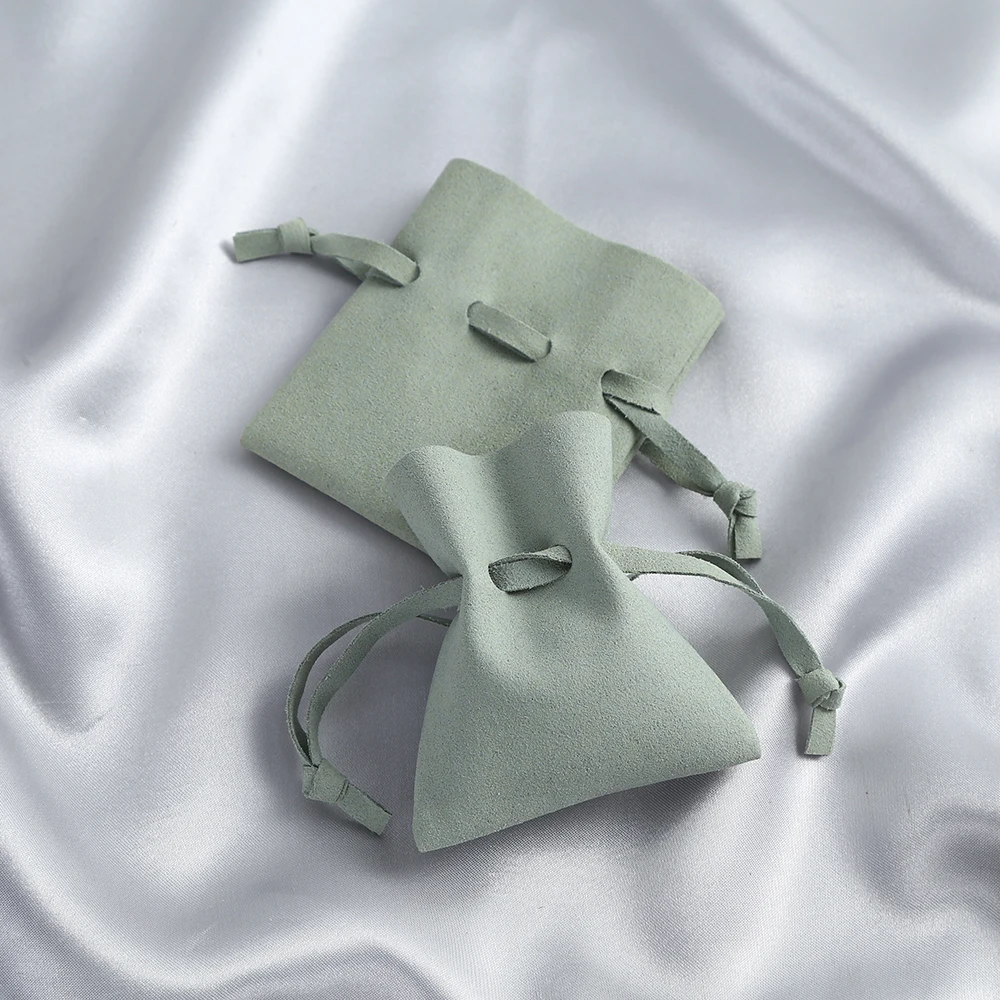 20pcs Microfiber Small Gift Bags for Christmas Party Velvet Jewelry Ring Necklace Micro Suede Jewelry Packaging Organizer Bag