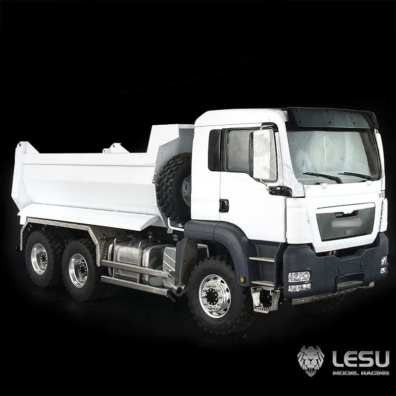 Toys LESU 1/14 MAN 6x6 RC Dump Truck Tripper Metal Front Cylinder Hydraulic RC Cars W/ Lights Sound For Adults 2