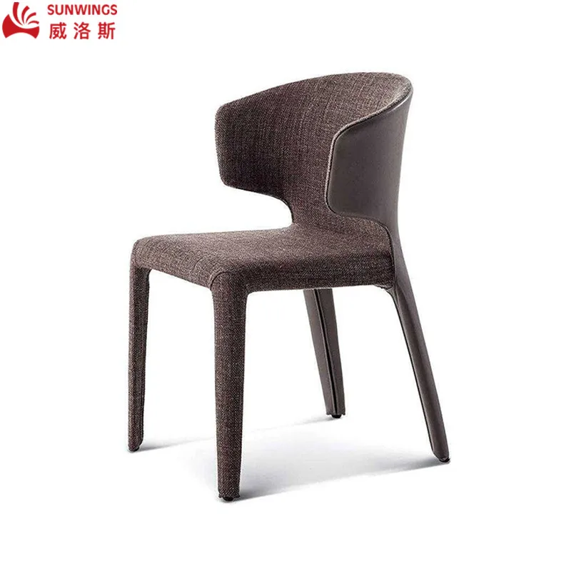 Modern Wood Dining Table And Chairs Luxury Design Minimalist Coffee Chair Wooden Legs Upholstery PU Leather Dining Chair