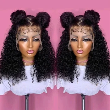 Short Deep Wave Bob Wig 13x4 HD Lace Frontal Wigs 100% Human Hair PrePlucked 4x4 Transparent Lace Front Wig For Black Women 230%