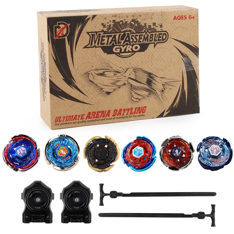 6 Pz/Scatola Fusion Beyblades Burst Set Metal Galaxy Pegasis Drago Pegasus Series Gyro Game Battle Spinning Top Toys Con Launcher