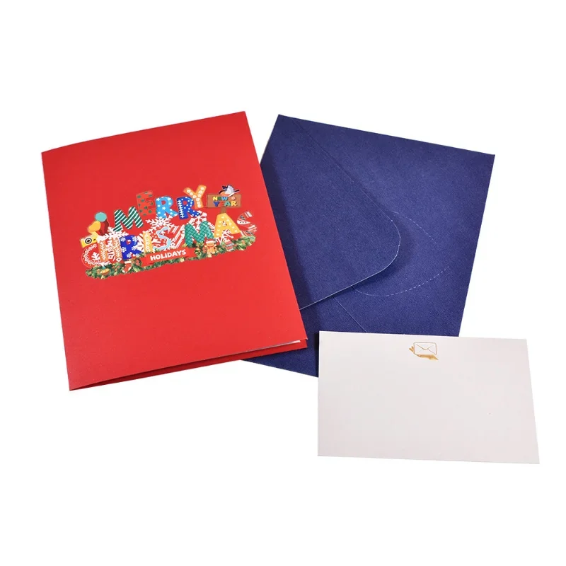 3D Pop-up Merry Christmas Cards Thank You Card Christmas Decorations Xmas Gifts for Kids Children Navidad New Year Cards