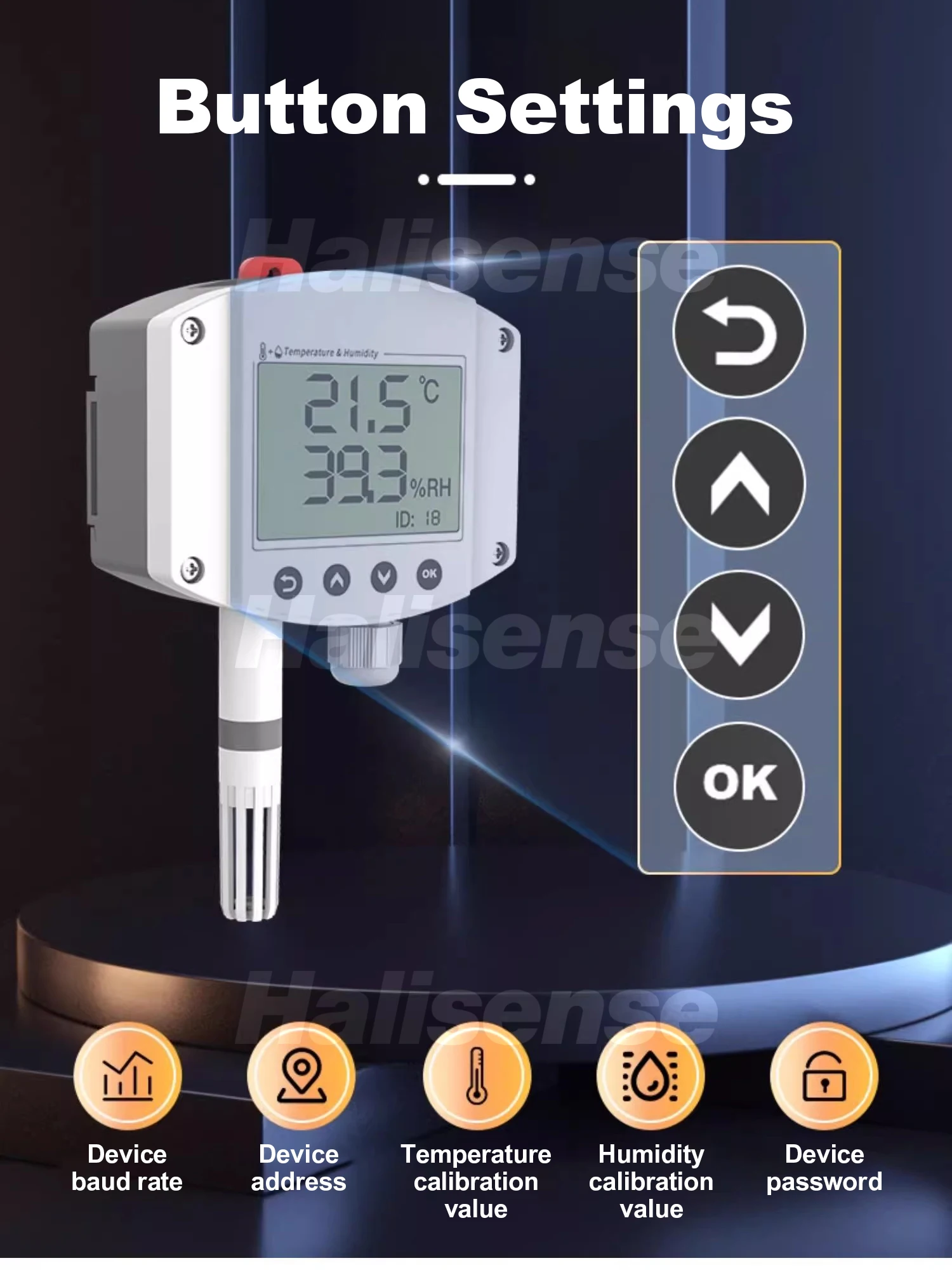 RS485 4-20mA 0-5V 0-10V Remote Monitor Wall Mount rs485 humidity and temperature