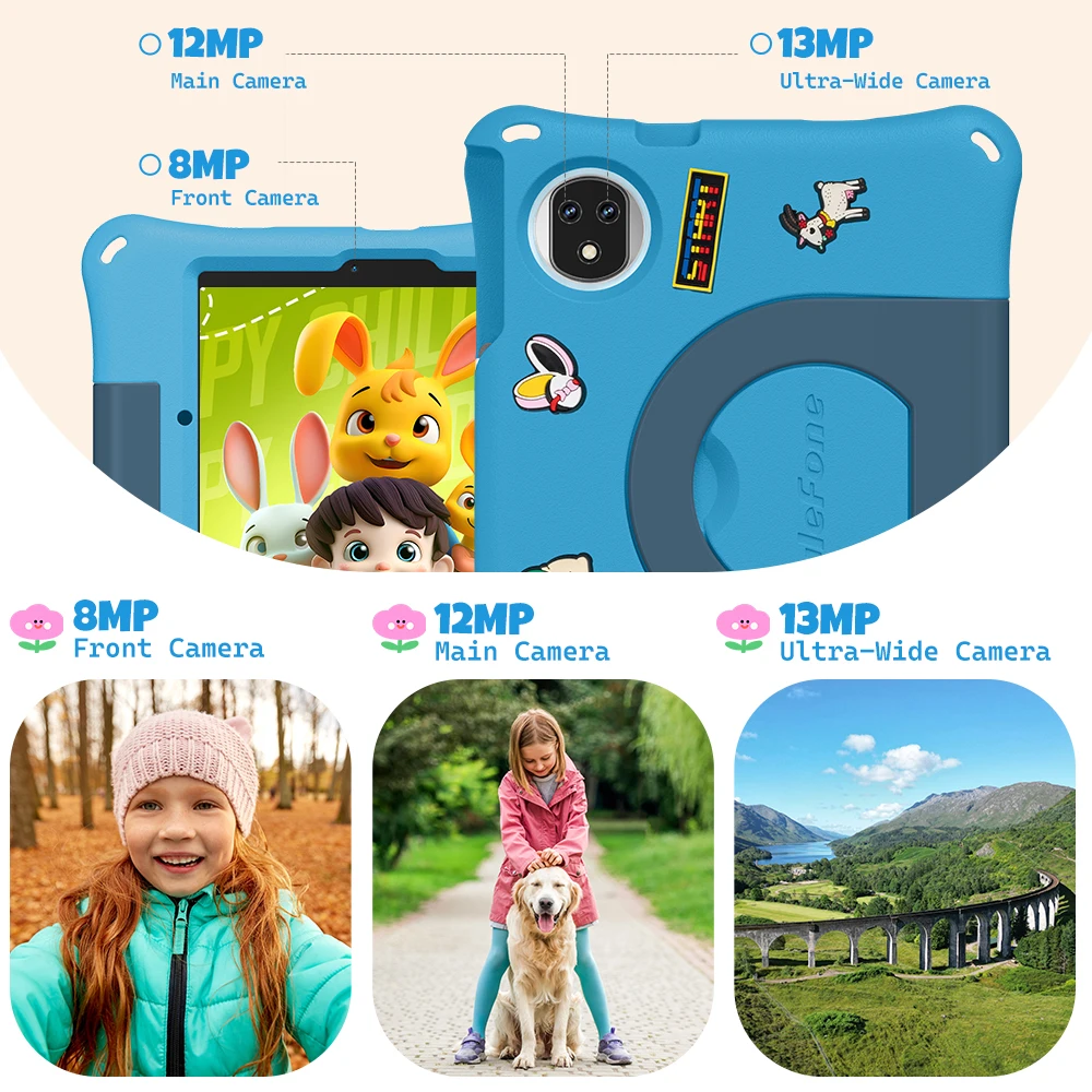Ulefone Tab A9 Pro Kids Tablet 8.68" 90Hz Display 8GB(4+4) RAM 128GB ROM 4G MTK G91 Android 15 Tablet