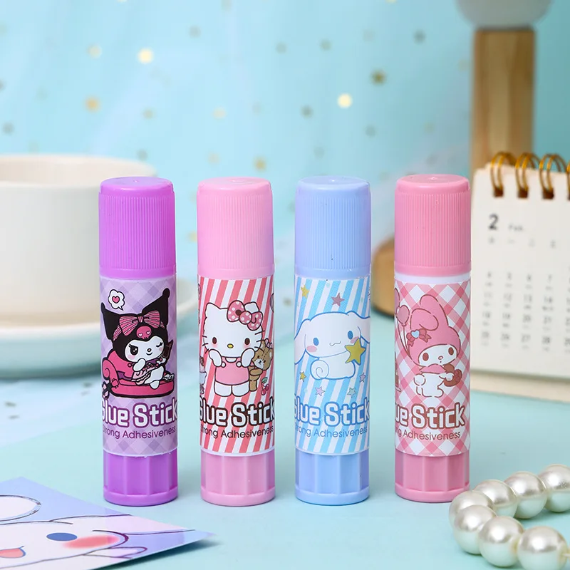 4/24pcs Sanrio Hello Kitty Solid Glue Melody Kuromi Super Strong Adhesives Glue Stick Student Office Stationery School Supplies 4