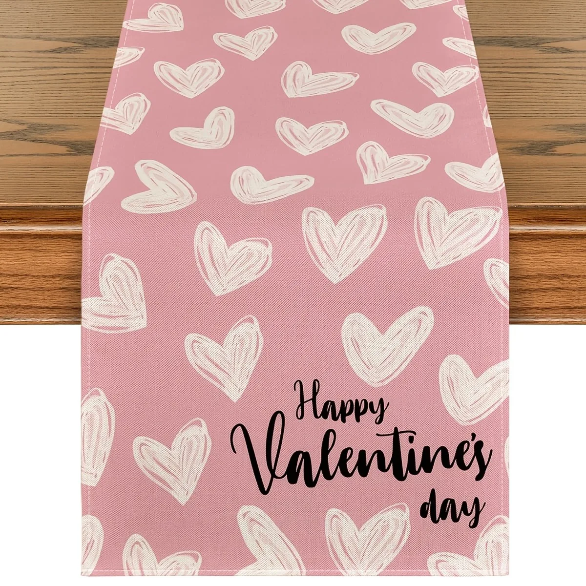 Pink Valentine's Day table flag is suitable for anniversary and wedding kitchen table decoration, and is suitable for home party