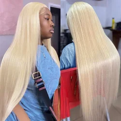 HD Transparent 613 Blonde Straight 13x4 Lace Front Human Hair Wigs For Women Brazilian Lace Frontal Wig Pre Plucked Colored Hair