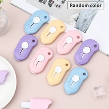 

Candy Color Office Mini Cutter Utility Knife Portable Paper Cutting Razor Blade Cute Pocket Paper Cutting Knife School Students