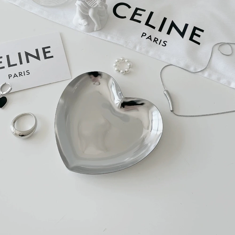 Stainless Steel Cosmetic Storage Tray Nail Art Manicure Plate Tweezers Clippers Pens Container False Nails Dish Tools Metal