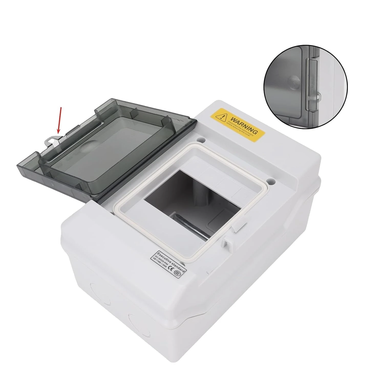 DONGY 4 WAY PC Plastic Outdoor Electrical IP65 Waterproof Distribution Box Indoor Power Distribution Box 4.9*7.5*3.9 Inch
