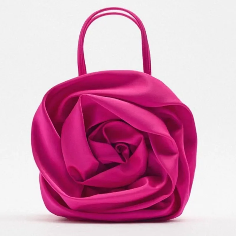

Flower Shaped Design Women Bag Fashion Silk Handbag Shoulder Crossbody Bag Contrast Color Small Square Bag