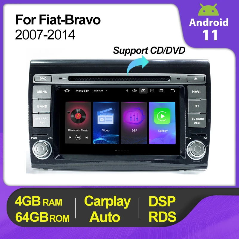 Witson Android 11 System Car Radio Player for FIAT Bravo Video Multimedia -  China DVD Radio for FIAT Bravo, Car GPS System