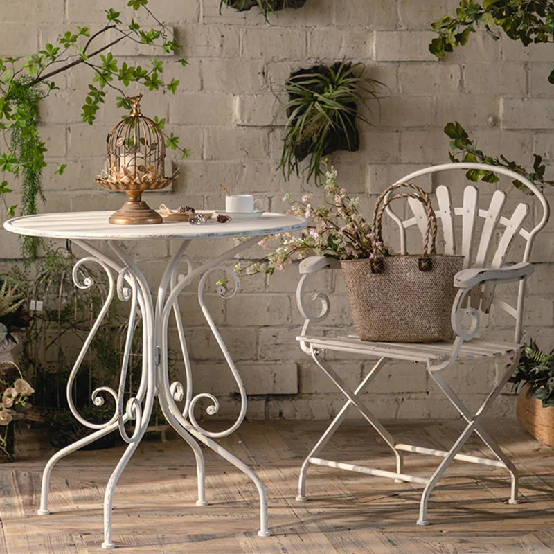 Garden Terrace Camping Table Coffee Chairs Computer Tableware Outdoor Table Iron Terrace Mesa Camping Plegables Home Furniture