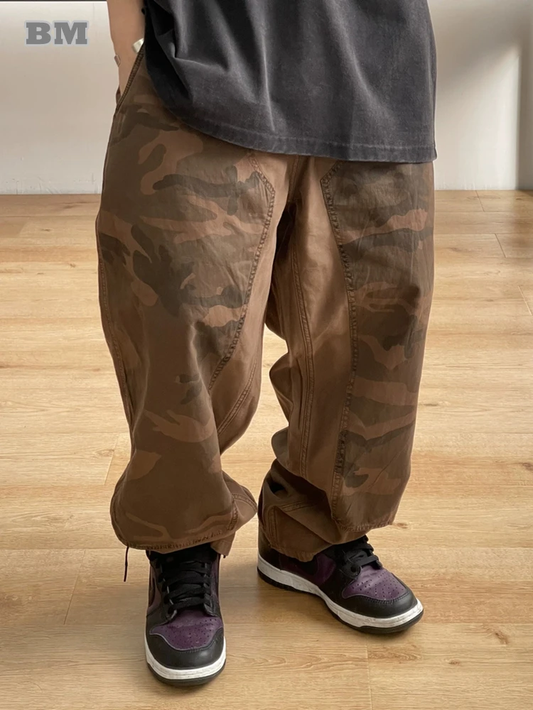 

Streetwear Skateboard Baggy Pants Men Clothing Camouflage Stitching Cargo Pants Harajuku Casual High Quality Hip Hop Trousers