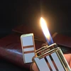 New Light Luxury High-end Ultra-thin Langsheng Metal Inflatable Butane Grinding Wheel Lighter Men's Gift Cigarette Accessories 4